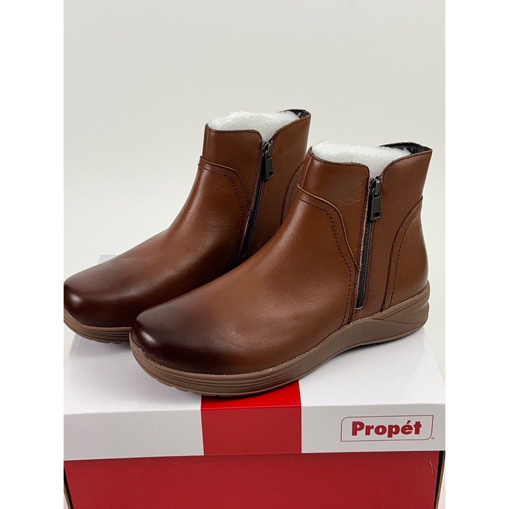 Propet Delphi Leather Zip Boots Brown WFA006L Waterproof  Women's Size 11 D